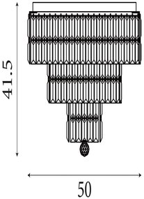 Lustra aplicata cristal Empire 6L, baie IP44