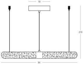 Lustra LED, Design Circular, 64cm, ALABASTER- BRONZE, ZB-2544