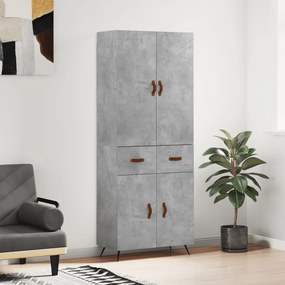 vidaXL Dulap înalt, gri beton, 69,5x34x180, lemn compozit