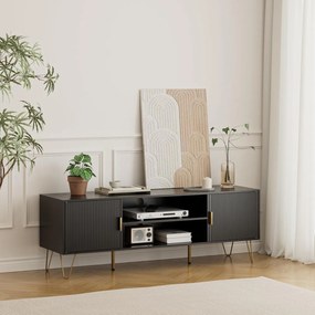 COATV2 - Comoda TV, 137 cm, living, dormitor - Alb / Negru