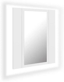 Dulap de baie cu oglinda  LED, alb, 40x12x45 cm Alb