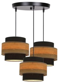 Lustră pe cablu TWIN 3xE27/40W/230V maro/negru