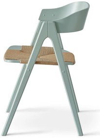 Scaun din lemn de fag și șezut din ratan Findahl by Hammel Mette, verde deschis