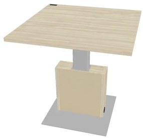 Masă de conferință reglabilă Verno+ S 120 x 120 cm, salcâm / vanilie