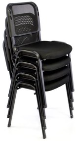 Set scaune stivuibile - 8 buc, negre