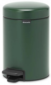 Cos de gunoi cu pedala Brabantia NewIcon 1003196, 3 L, Inchidere lina, Baza antiderapanta, Verde inchis