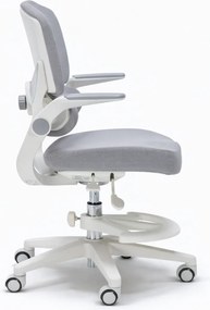 RESIGILAT- ErgoMotion Junior – Scaun Ergonomic pentru copii, Reglaje Multiple, Ajustare Personalizată, Adaptabil pe măsura creșterii, Suport Lombar 3 Zone, Roți Blocabile, Gri