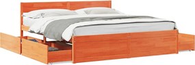 vidaXL Cadru de pat fără saltea, maro ceruit 200x200 cm lemn masiv pin