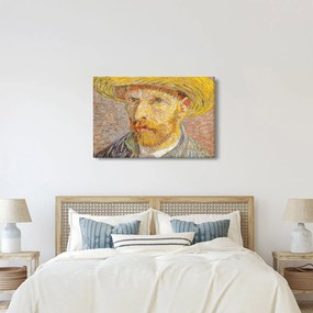Tablou - Vincent van Gogh, Self-Portrait with a Straw Hat (The Potato Peeler), reproducere (90x60 cm)