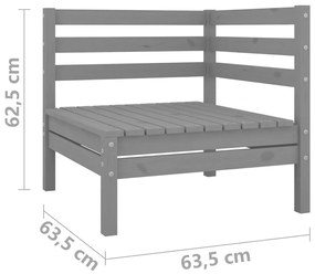 Canapea de gradina cu 2 locuri, gri, lemn masiv de pin 1, Gri