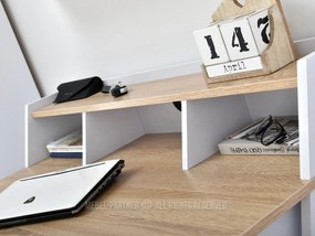 Masă PC Aspart (stejar + alb). 1109726