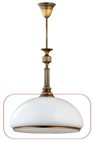 Abajur universal de rezervă din sticlă Jupiter ZEUS E27 d. 37 cm alb