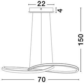 Lustra LED design modern Treccia, auriu