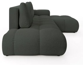 Canapea colțar extensibilă ALMADA, tapițată, cu spațiu de depozitare, în L, dreapta, antracit