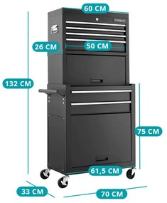 Cutie de scule mobilă 2 în 1