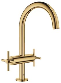 Baterie lavoar cu manere cruce Grohe Atrio L dubla comanda auriu lucios Cool Sunrise