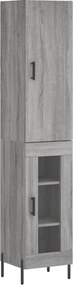 vidaXL Dulap înalt, gri sonoma, 34,5x34x180 cm, lemn prelucrat