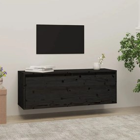 813473 vidaXL Dulap de perete, negru, 100x30x35 cm, lemn masiv de pin