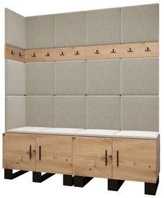 Set mobilier pentru hol Amanda 12 (Stejar artisan + bej). 1085956