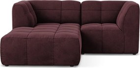 Colțar burgundy cu tapițerie din catifea (cu colț pe partea stângă/cu șezlong) Aloha – Makamii