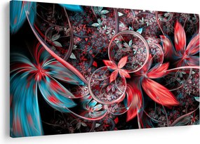 Tablou abstract cu flori exotice (90x60 cm)