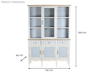 Vitrina, bleu, din lemn de paulownia, Charme