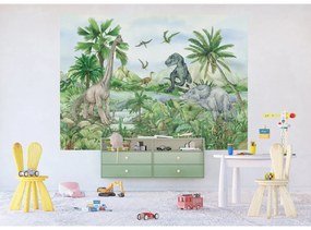 Fototapetă pentru copii Colourful Dino 252 x 182cm, 4 părți