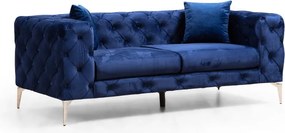 Canapea albastruînchis cu tapițerie din catifea 197 cm Como – Artie