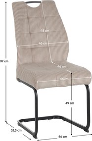 Scaun pentru sufragerie, maro-gri Taupe/neagră, KELMA