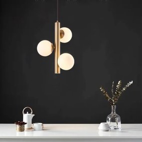 Lustra LED Pendul Elit's Imala, 3 Abajururi, bec G9 Gold