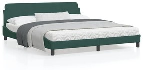 373235 vidaXL Cadru de pat cu tăblie, verde închis, 180x200 cm, catifea