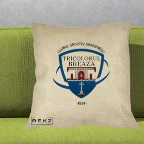 Perna Personalizata CSO Tricolorul Breaza 1951, 40x40 cm, Crem, Husa Detasabila, Perna Inclusa, BEKZ®