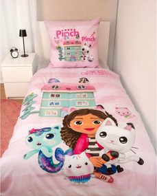 Lenjerie de pat din bumbac Herding Gabby's Dollhouse, 135 x 200 cm, 80 x 80 cm