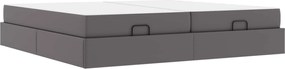 vidaXL Cadru de pat cu saltea cu saltea 2 pcs Gri PVC
