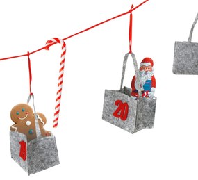 Calendar advent atarnat BAGLANDER 5 m, gri