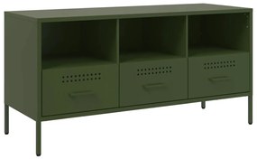 843040 vidaXL Dulap TV, verde măsliniu, 100,5x39x50,5 cm, oțel