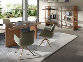 Raft stanga modern din lemn furniruit Walnut