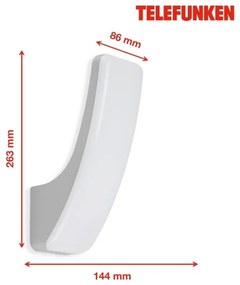 Aplică LED de exterior Telefunken 311604TF LED/15W/230V IP44 argintiu