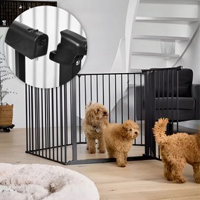 Balustradă de siguranță 5 panouri 60 cm metal negru