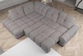 Set canapea extensibilă cu funcţie de extensie electrică, bej-gri Taupe, pe stânga, TOLLO L ROH