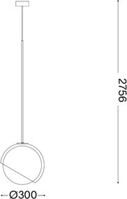 Ideal Lux - Pendul pe cablu BLOOM, 1xE27/42W/230V, Ø30 cm, auriu/bej fumuriu