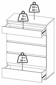Comodă albă înaltă 77x107 cm Nova – Tvilum