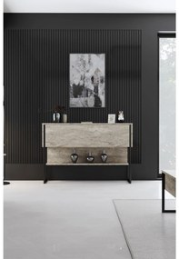 Măsuță consolă Luna 4 (Travertin + Negru) . 1102316