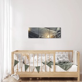 Tablou cu Audi - gri (cu ceas) (90x30 cm)