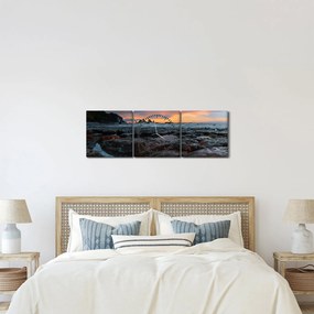 Tablou - peisaj din Noua Zeelanda (cu ceas) (90x30 cm)