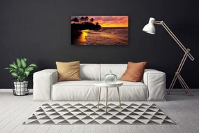 Tablou pe panza canvas Marea Peisaj Galben Negru