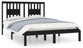 3104062 vidaXL Cadru de pat, negru, 120x200 cm, lemn masiv de pin