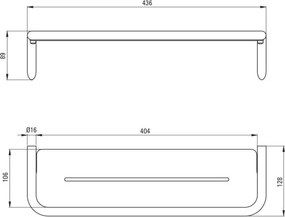 SILIA - Raft pentru Baie, Montare pe Perete, Bronz Periat (ADI_C511)