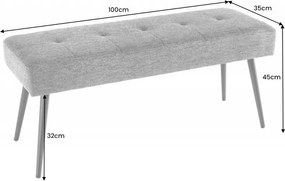 Bancheta tapitata design modern Boutique 100cm, champagner greige
