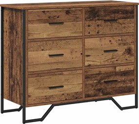 vidaXL Comodă cu sertare 2 pcs Lemn vechi 91 x 35,5 x 74,5 cm